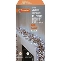 Premier Christmas Lights 768 LED Compact Cluster 4.5m lit length White Premier