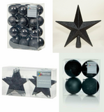 Premier 35 Piece Luxury Chrismas Tree Decoration Star Bauble Set - Black Glitter - Retail ABC - Branded Goods - Discount Prices