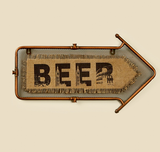 Vintage BEER This Way Arrow Directional Hessian Sign for Pubs Hotels BA161097 Unbranded