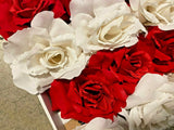 12 Pack Large 6x Red 6x Cream Rose Christmas Tree Flower Clip On Xmas Decoration - Retail ABC - Branded Goods - Discount Prices