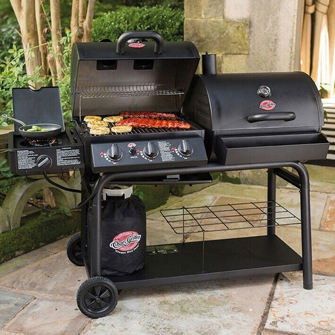 Char-Griller Duo Gas and Charcoal Barbecue with Side Burner Char-Griller