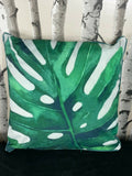 Leafy Greens Prints Garden Outdoor Showerproof Scatter White Cushion Height 45cm White