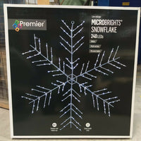 75cm Microbrights Snowflake 240 Ice White LED Multi-action Christmas Outdoor