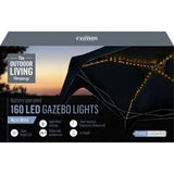 Premier Gazebo Lights 160 W/white LED Garden Timer Light Battery Operated 2.1M Premier