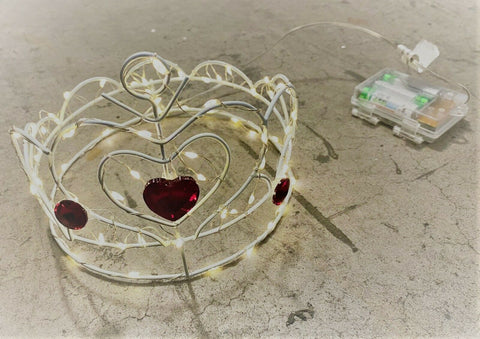 Premier Battery Operated Copper Wire Queen Red Jewelled LED Crown Decoration - Retail ABC - Branded Goods - Discount Prices