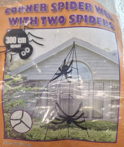 Premier 3M Corner Spider-Web With 2 Spiders Halloween Premier