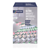 Xmas Multi Action Ultra Brights 400 Led Waterfall Multicoloured Lights Pin Wire Premier