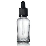 20 x 30ml Clear Glass Bottle with Pipette Bottles Round Empty Boston Eye Dropper Unbranded