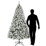 2.4m / 8ft Flocked Woodcote Spruce Artificial PVC Christmas Tree Natural Look - Retail ABC - Branded Goods - Discount Prices