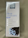 Solar String 100 LED Super Bright Lights Cool White With Auto Switch-On Bright