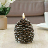 Premier 2 Pack of 12.5cm Christmas Pinecone LED Light Up Safety Candles - Retail ABC - Branded Goods - Discount Prices