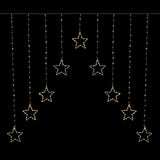 1.2m Premier Christmas Static Star LED Silver Pin Wire V Curtain Lights in White Premier