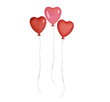 SET OF 3 x Hanging GLASS Heart Love Balloons (Hangs from Ceiling or Wall) Premier
