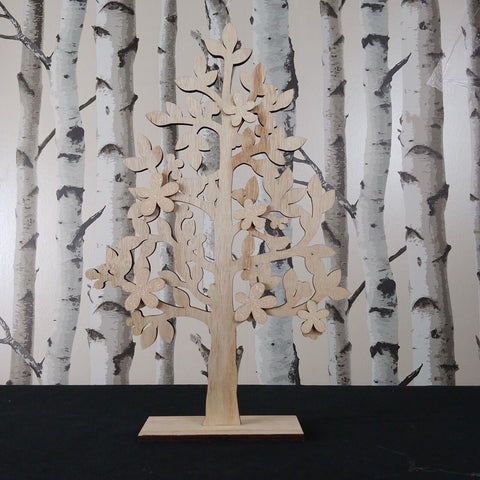 ""Handmade Christmas 40x26cm Wooden Tree W White,"" Unbranded