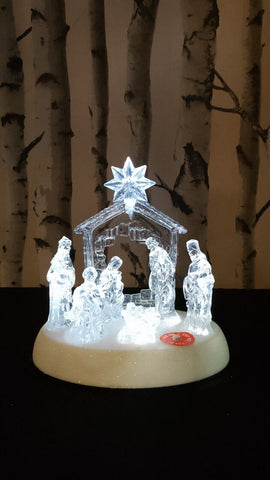 Musical Nativity Scene Transparent Christmas Clear Lighted Unbranded