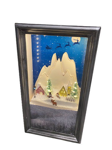 Premier Light Up Musical LED Snow Scene Christmas Musical Frame Decoration Premier