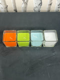 Set of 4 Small Clear Glass Candles Holder H7 x Dia.7.5cm H & H