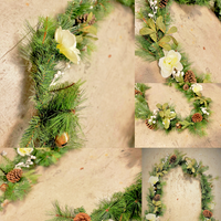 250cm Rustic Christmas Berry Pinecone Garland Stairs Fireplace Mantel Decoration Premier