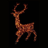 1.4M Rattan Look Stag with 200 Warm White LED Christmas Indoor Outdoor Reindeer - Retail ABC - Branded Goods - Discount Prices