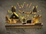 Premier Wooden Battery Operated Light Up Warm White Xmas Festive Village Scene - Retail ABC - Branded Goods - Discount Prices