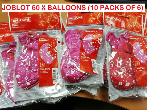 CLEARANCE 60 x HEN PARTY LEARNER HIGH QUALITY BALLOONS - 11" WHOLESALE JOBLOT Amscan