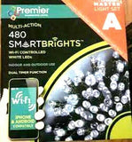 480 Smart Brights Wifi Controlled Ice White LED Christmas Lights Indoor, Outdoor Premier