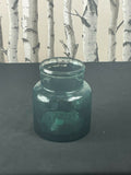 Large Funnel neck Glass Vase Smoked Glass in Green Charcoal for Table, Flowers Unbranded