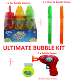 BUBBLES KIT 2 x Large Bubble Swords + Zapper Gun +  3 x Bubble Bottles with Wand - Retail ABC - Branded Goods - Discount Prices