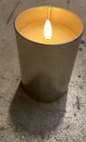Premier Decorations Set of 3 Chrome Cream Flickabright Candles Textured w/Timer - Retail ABC - Branded Goods - Discount Prices