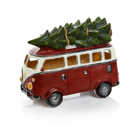 Camper Van LED Ornament 20cm Tall Christmas Tree Red Xmas Battery Powered - Retail ABC - Branded Goods - Discount Prices