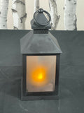 24cm Fire Effect Lantern Black LED Candle Hanging Dancing Flame Effect Unbranded