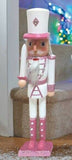 38cm Pink and White Nutcracker Wooden Ornament Christmas Soldiers Home Decor - Retail ABC - Branded Goods - Discount Prices