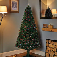 Pre-Lit Christmas Tree Fibre Optic Pine LED Lights Xmas 1.2m Premier