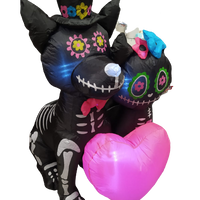 1.2m Self Inflatable Lit Day of the Dead Cat and Dog Halloween Outdoor Garden - Retail ABC - Branded Goods - Discount Prices