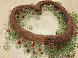 Premier Artificial Red Berry Holly Heart Shaped Christmas Decoration Wreath - Retail ABC - Branded Goods - Discount Prices
