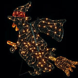 Premier 1m Acrylic Witch on Broom 160 Warm White LEDs Stand Halloween Decoration - Retail ABC - Branded Goods - Discount Prices
