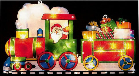 20 LED Lights Window Decoration Silhouette Santa in Train Xmas Christmas Gift - Retail ABC - Branded Goods - Discount Prices