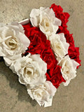 12 Pack Large 6x Red 6x Cream Rose Christmas Tree Flower Clip On Xmas Decoration - Retail ABC - Branded Goods - Discount Prices