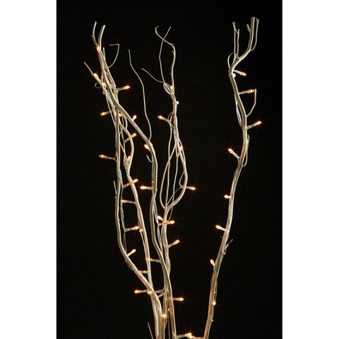 80 White LED Christmas White Twig Light Decorations 1.2m Premier Premier