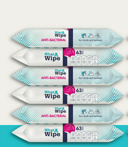 3 x 63 Eco Biodegradable Skin Friendly Anti Allergy Multi-Surface 63 Large Wipes WhatAWipe