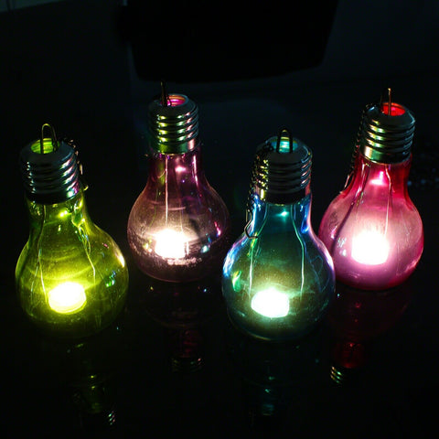 Joblot 56 x Hanging Light Bulb Shape Tealight Holder Glass Outer Protects Flame Unbranded