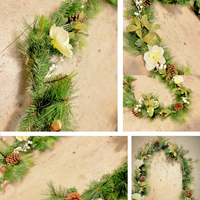 250cm Rustic Christmas Berry Pinecone Garland Stairs Fireplace Mantel Decoration Premier