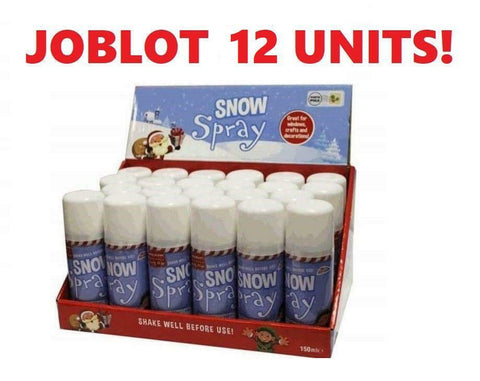 12 x Fake Snow White Spray Paint Xmas Craft Festive Fun Christmas Decoration - Retail ABC - Branded Goods - Discount Prices