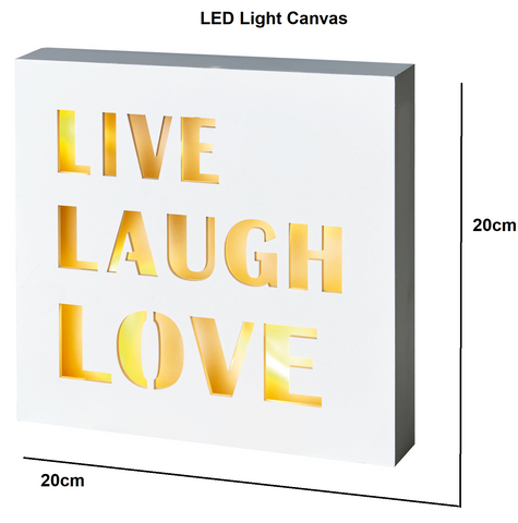 LED LIGHT UP MARQUEE CANVAS Wall Art Poster Picture Prints Home Love Peace Laugh Premier