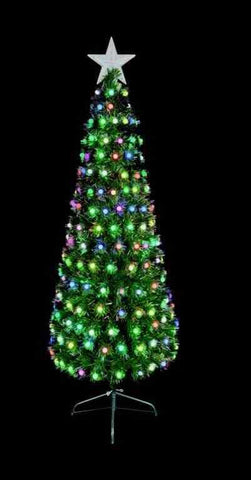 Premier Fibre Optic Christmas Tree Retro Colour Changing Ball Decorations - 1.2m - Retail ABC - Branded Goods - Discount Prices