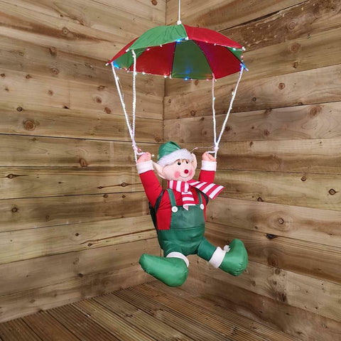 Premier 60cm Parachuting Christmas Elf or Santa Claus Multi-Colour LED Lights - Retail ABC - Branded Goods - Discount Prices