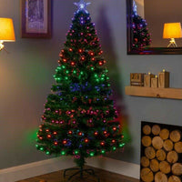 1.2m 4ft Fibre Optic Lit Christmas Tree with Star & Colour Changing LEDs - Retail ABC - Branded Goods - Discount Prices