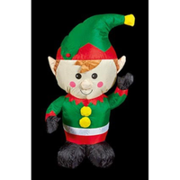 1.1M Self Inflatable Lit Elf LED Light Indoor Outdoors Christmas Xmas Grotto - Retail ABC - Branded Goods - Discount Prices