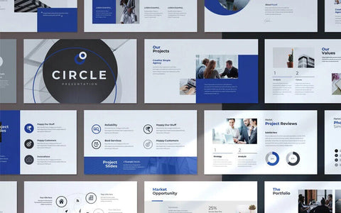 Circle Minimal Presentation - Creative Editible PowerPoint Template Creative