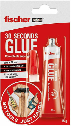 2 x Fischer Extra Strong Super Glue Water Resistant 30 Seconds SUPER STRONG GLUE Fischer